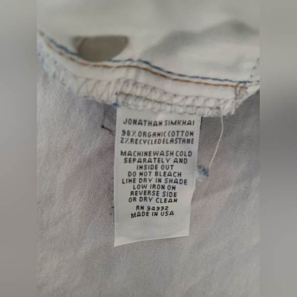 Jonathan Simkhai RIVER Blue High Rise Straight Leg Distressed Jeans-NWOT-30 - Picture 12 of 14